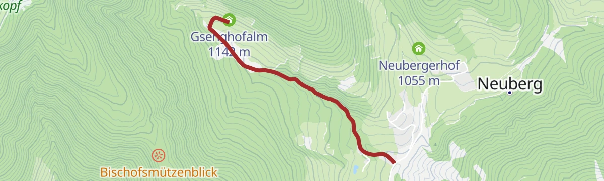 Route map: Variante Gsenghofalm (SW03-V2)